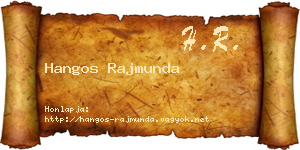 Hangos Rajmunda névjegykártya